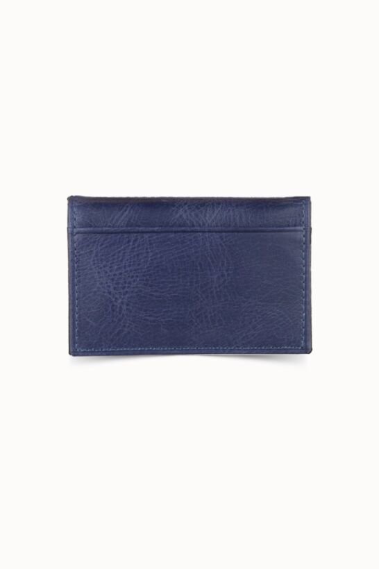 Guard Antique Navy Blue Leather Card Holder