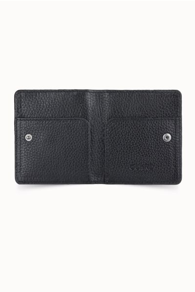 Guard Black Glossy Paste Design Leather Card Holder - Thumbnail