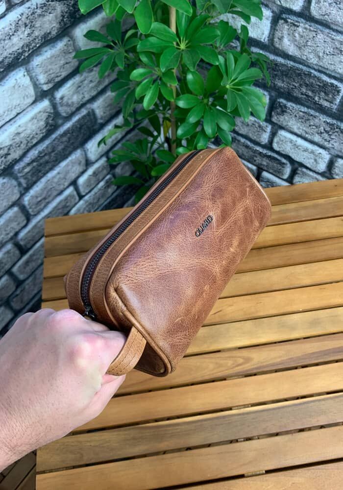 Derije Hakiki Deri Erkek Antik Taba El Çantası (T474)