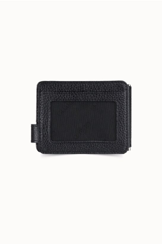 Guard Matte Black Clip-on Leather Card Holder