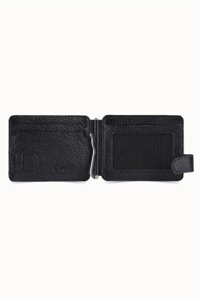 Guard Matte Black Clip-on Leather Card Holder - Thumbnail