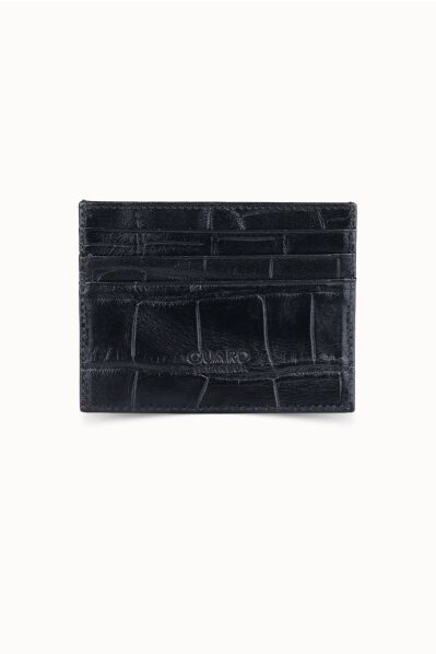 Guard - Guard Black Croco Print Leather Card Holder (1)