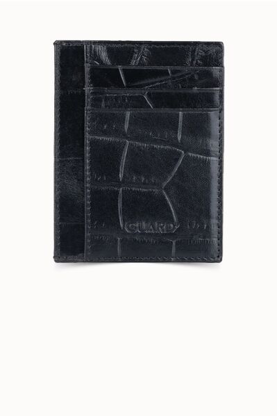 Guard - Guard Black Croco Print Leather Card Holder