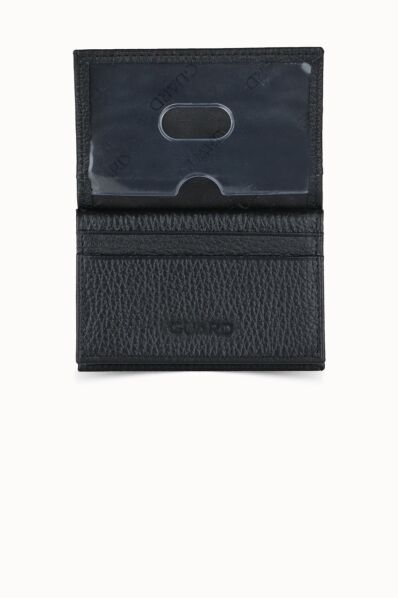Guard Black Leather Card Holder - Thumbnail