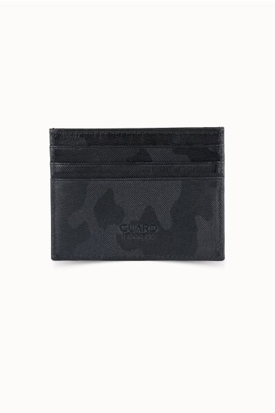 Guard - Guard Black Military Camouflage Print Leather Card Holder (1)