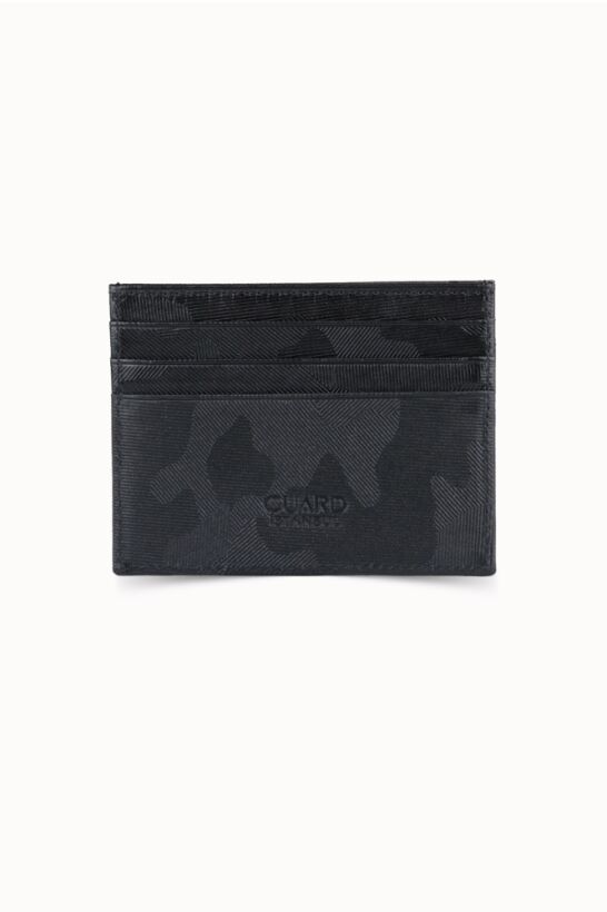 Guard Black Military Camouflage Print Leather Card Holder