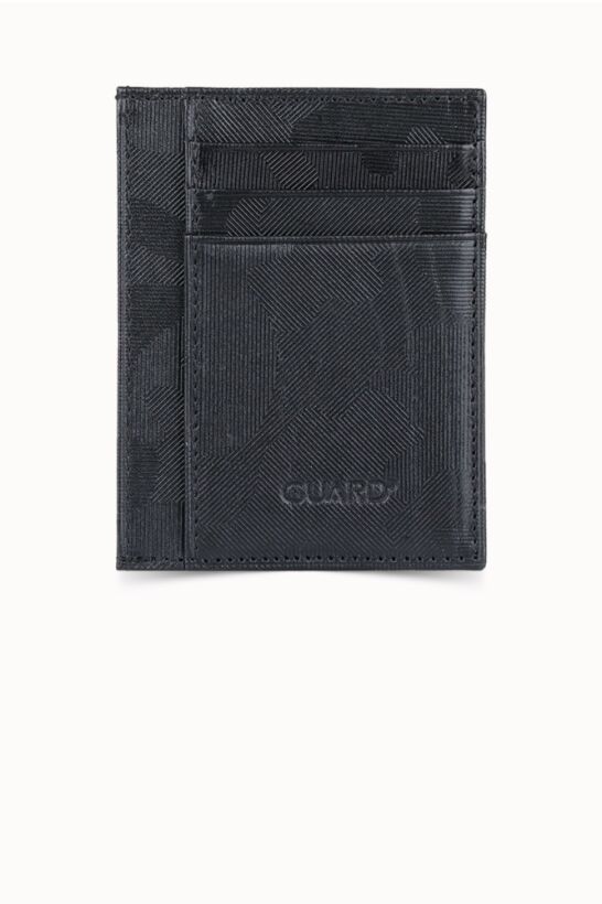 Guard Black Military Camouflage Print Leather Card Holder