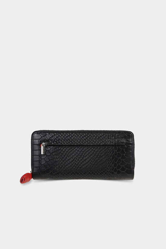 Guard Black Red Croco Print Hand Portfolio with Zipper