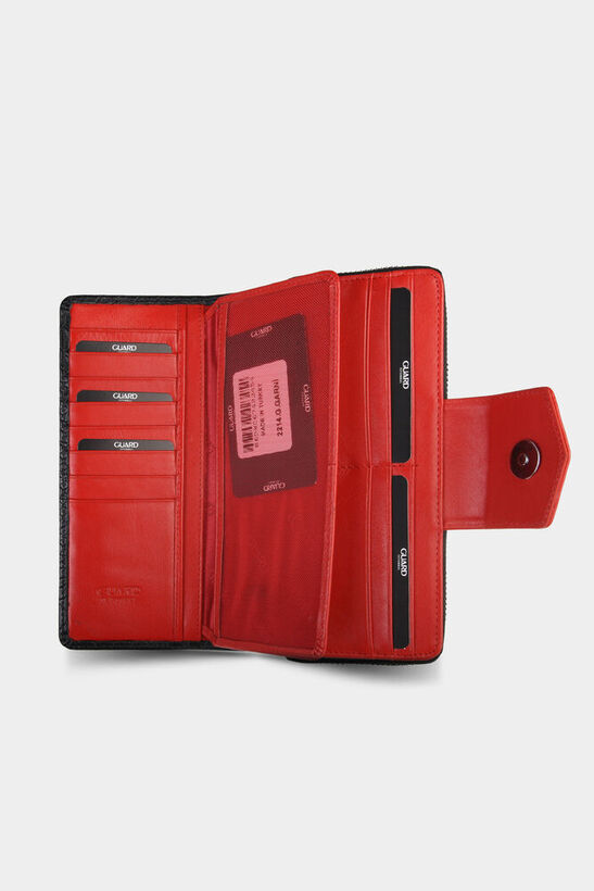 Guard Black Red Croco Print Hand Portfolio with Zipper