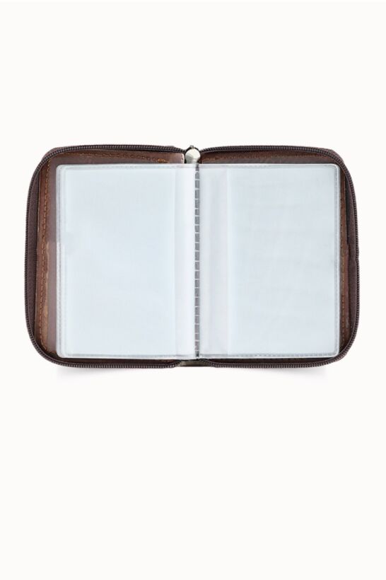 Guard Brown Zippered Leather Card Holder