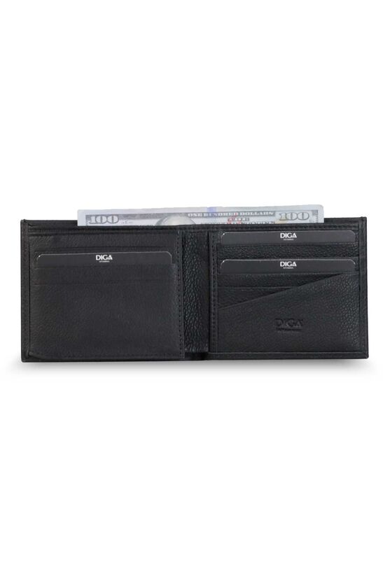 Diga Matte Black Leather Men's Wallet