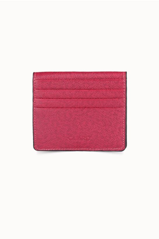 Guard Fucshia Saffiano Paste Design Leather Card Holder