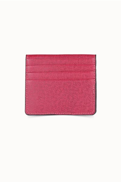 Guard - Guard Fucshia Saffiano Paste Design Leather Card Holder (1)