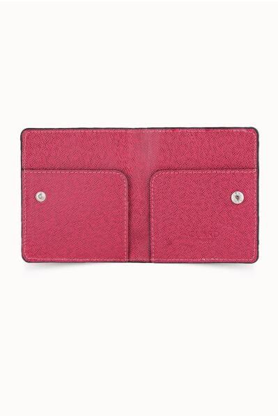Guard Fucshia Saffiano Paste Design Leather Card Holder - Thumbnail