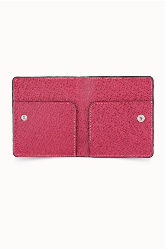 Guard Fucshia Saffiano Paste Design Leather Card Holder