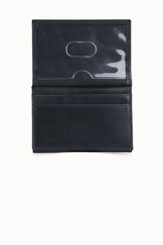 Guard Antique Black Leather Card Holder