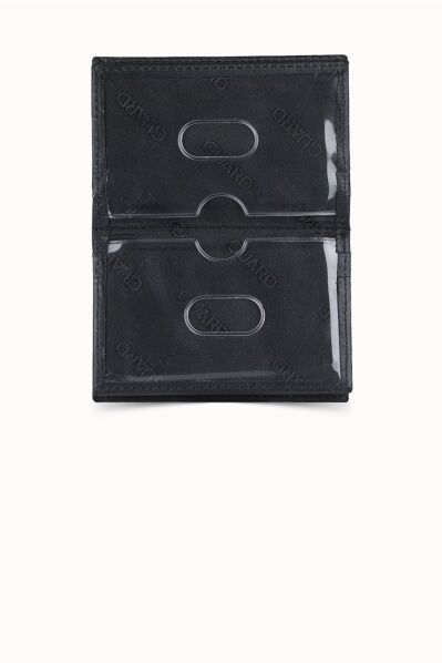 Guard Antique Black Leather Card Holder - Thumbnail