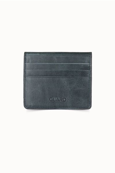 Guard - Guard Antique Black Paste Design Leather Card Holder