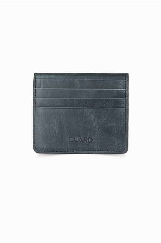 Guard Antique Black Paste Design Leather Card Holder