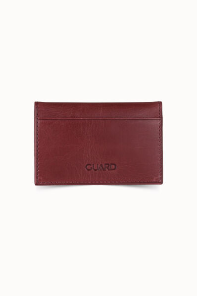 Guard - Guard Antique Claret Red Leather Card Holder