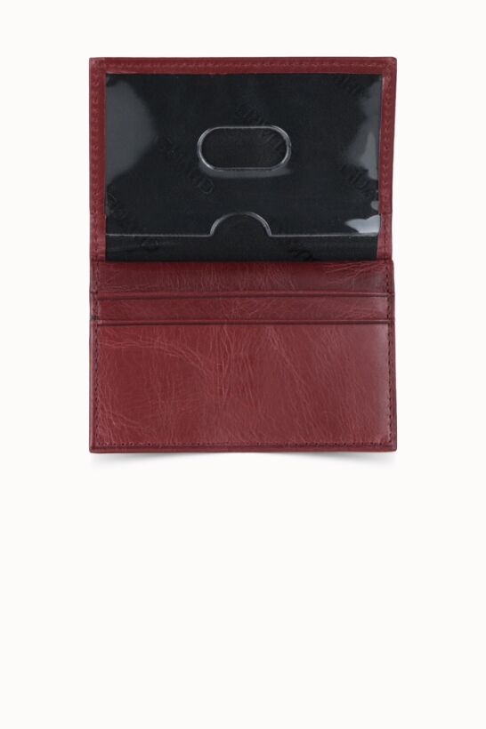 Guard Antique Claret Red Leather Card Holder