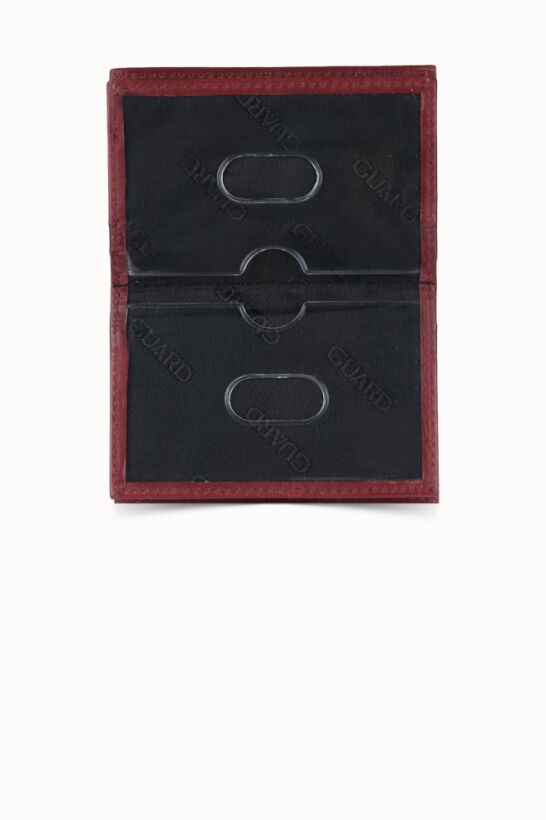 Guard Antique Claret Red Leather Card Holder