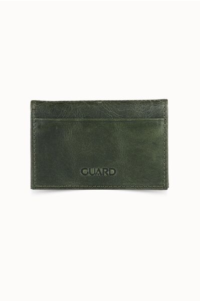 Guard - Guard Antique Green Leather Card Holder