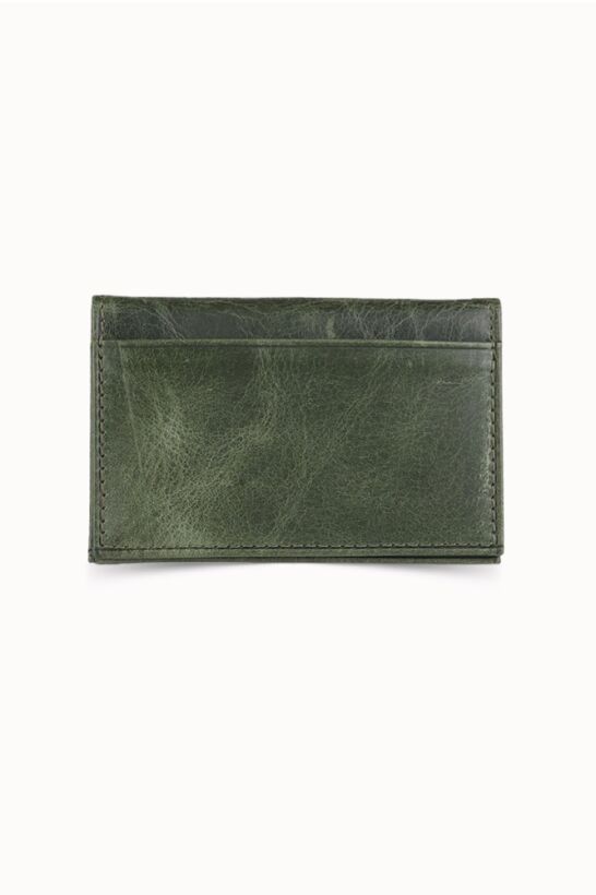 Guard Antique Green Leather Card Holder