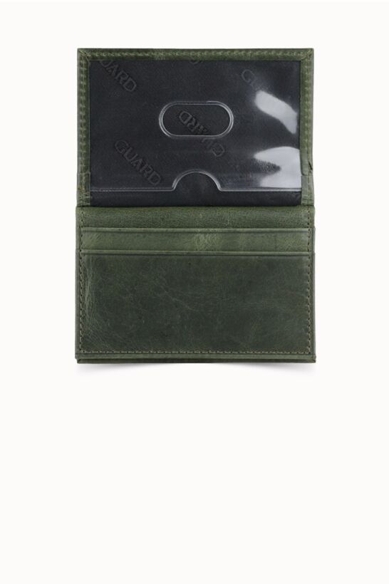 Guard Antique Green Leather Card Holder