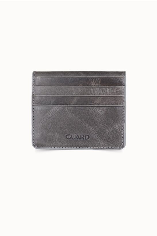 Guard Antique Grey Paste Design Leather Card Holder