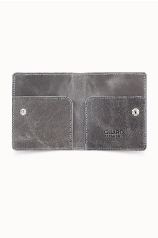 Guard Antique Grey Paste Design Leather Card Holder