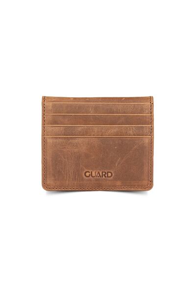 Guard - Guard Crazy Tan Paste Design Leather Card Holder