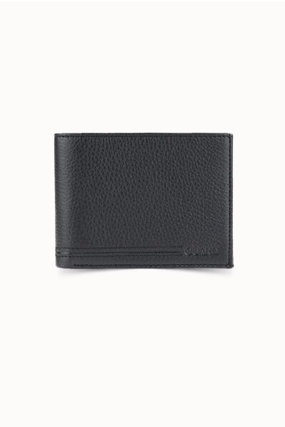 Guard - Guard Black Leather Men's Wallet with Coin Compartment