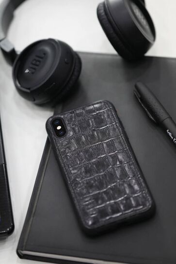 Guard - Guard Black Croco Leather Xs Max Phone Case