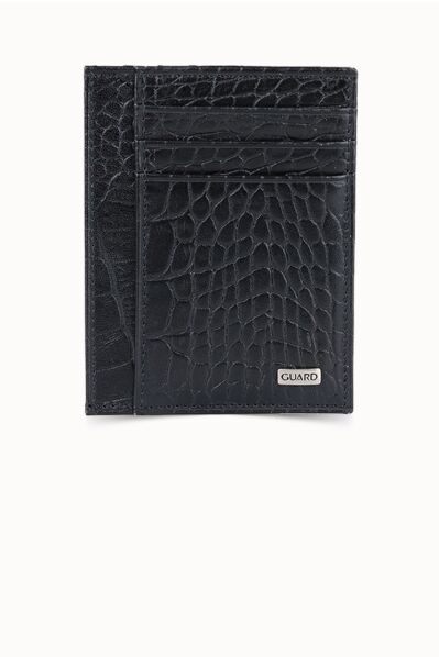Guard - Guard Black Croco Print Leather Card Holder