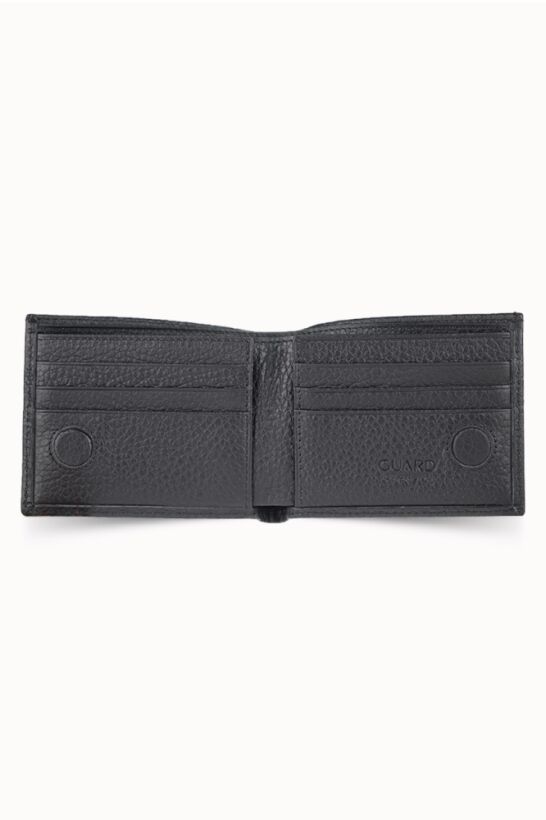 Guard Black Genuine Leather Magnet Men's Wallet