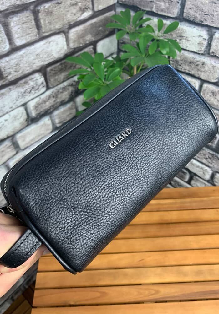guard black leather hand bag handbag 6730 13 B