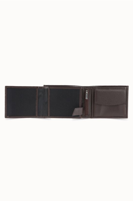 Guard Brown Leather Men's Wallet with Coin Compartment