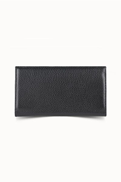 Guard Black Leather Women's Wallet with Phone Entry - Thumbnail