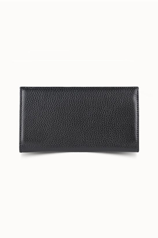 Guard Black Leather Women's Wallet with Phone Entry