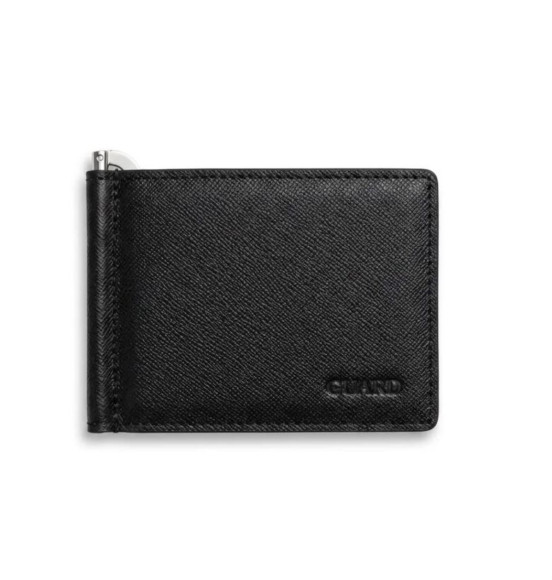 Guard Black/Red Clip Leather Card Holder