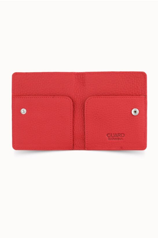 Guard Black / Red Paste Design Leather Card Holder