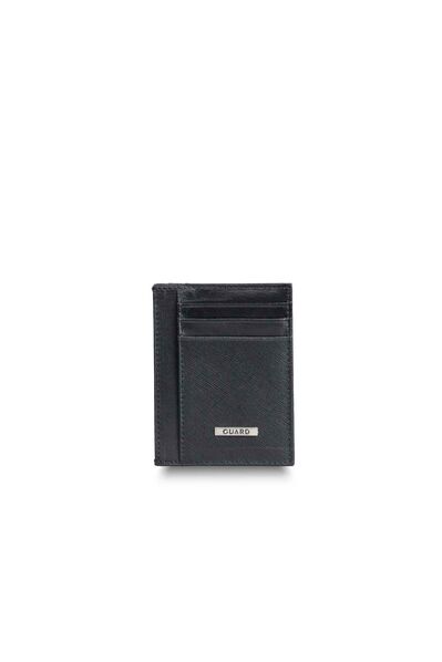 Guard Black Saffiano Paste Design Leather Card Holder