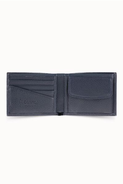 Guard - Guard Bozuk Paralıklı Lacivert Hakiki Deri Yatay Erkek Cüzdanı (1)