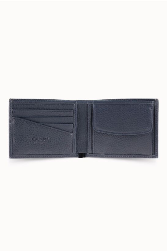Guard Bozuk Paralıklı Lacivert Hakiki Deri Yatay Erkek Cüzdanı