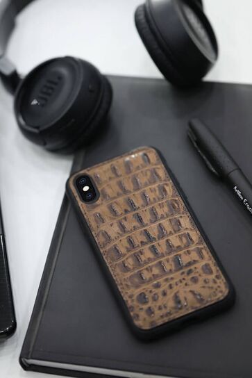 Guard - Guard Brown Crocodile Print Leather iPhone X / XS Phone Case