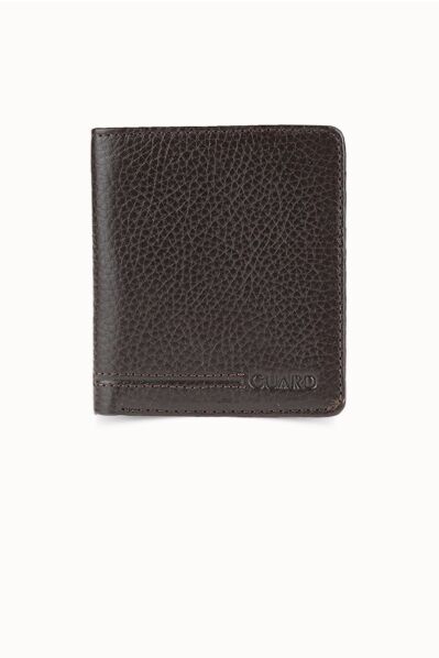 Guard Brown Minimal Sport Leather Men's Wallet - Thumbnail