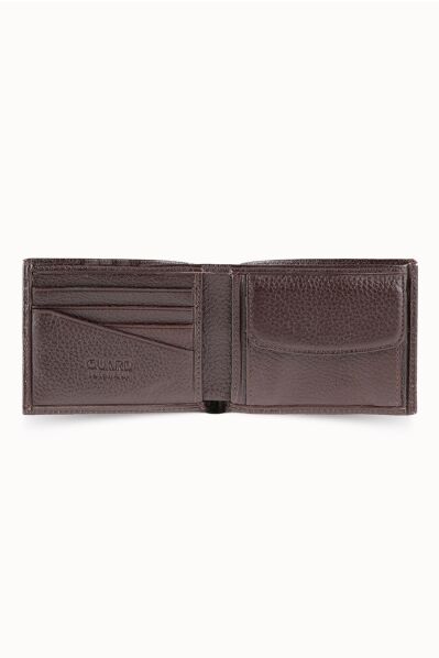 Guard - Guard Coin Compartment Brown Genuine Leather Horizontal Men's Wallet (1)