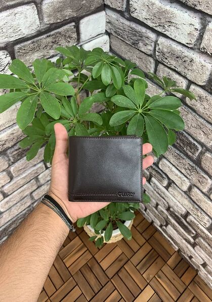 Guard Coin Compartment Horizontal Brown Leather Men's Wallet - Thumbnail