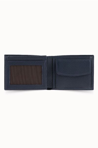 Guard - Guard Coin Pitted Navy Blue Genuine Leather Horizontal Men's Wallet (1)